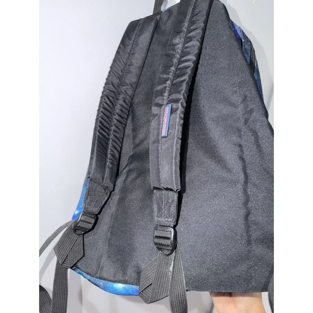 JanSport Blue Backpack Cosmic Galaxy Cyber Space Unisex Book Gym Bag Bookbag M